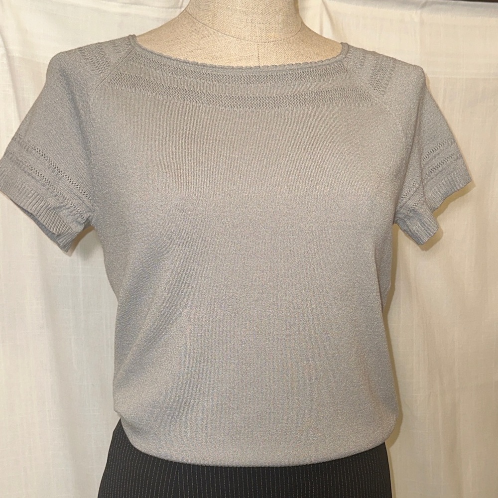 Ann Taylor Light Gray Knit Sweater